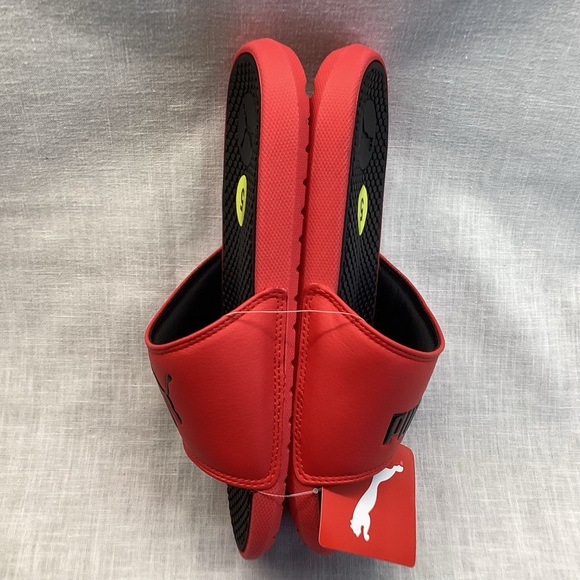 PUMA COOL CAT JR YOUTH KID’S SLIDES SANDALS COLOR: RED AND BLACK - Picture 7 of 9